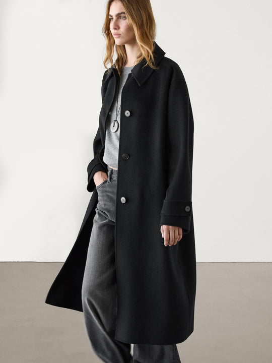 R&B | Wollmischung Jacke - raffinierte lange Knopf-Oberbekleidung