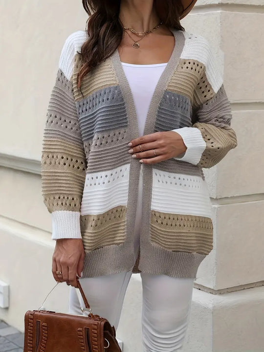 R&B | Strickjacke mit Farbblockierungen