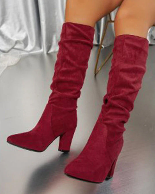 R&B | Stylische Damen Stiefel mit Hohen Absätzen In Uni Farbe