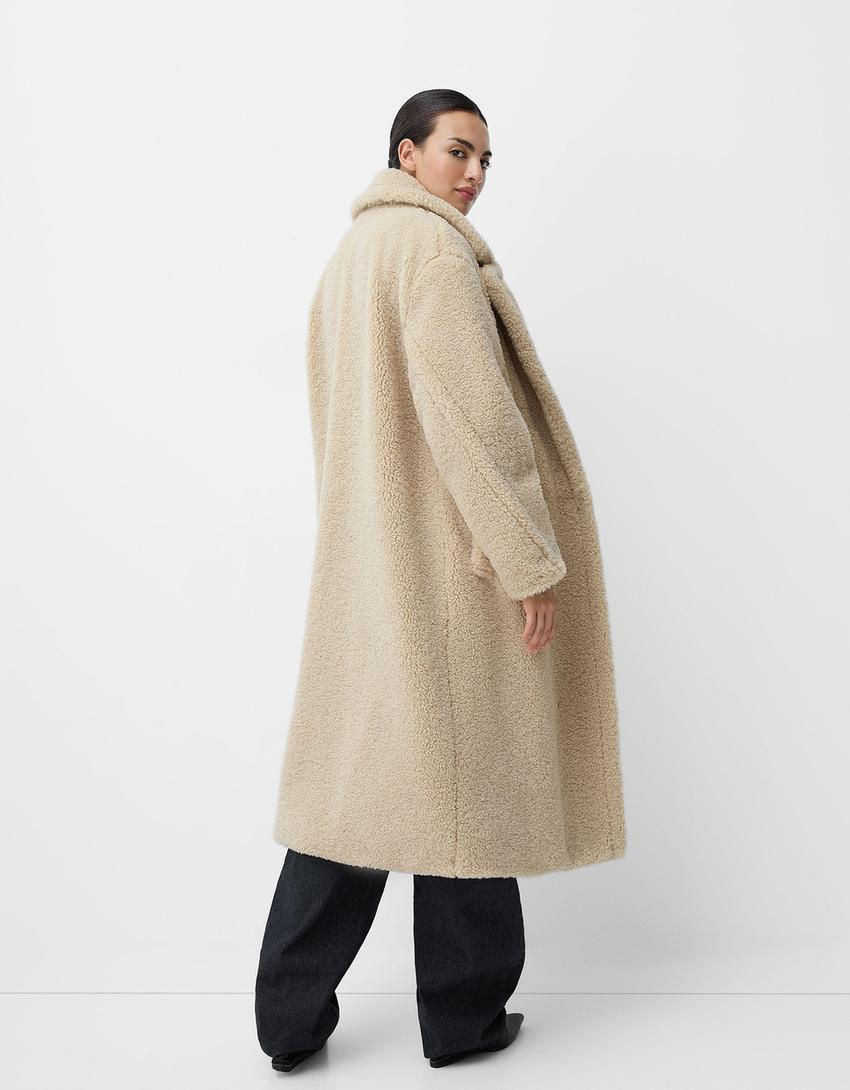 R&B | Langer Damen-Teddy-Mantel Warme