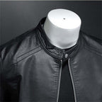 R&B | Klassischer Stil Kunstleder Bikerjacke für Männer