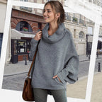R&B | Gemütlicher Batwing-Pullover mit Wasserfallausschnitt und Taschen