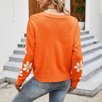 R&B | Strickjacke mit Zartem Blumenmuster Design