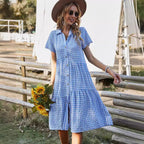 R&B | Hemdkragen kariertes Kleid