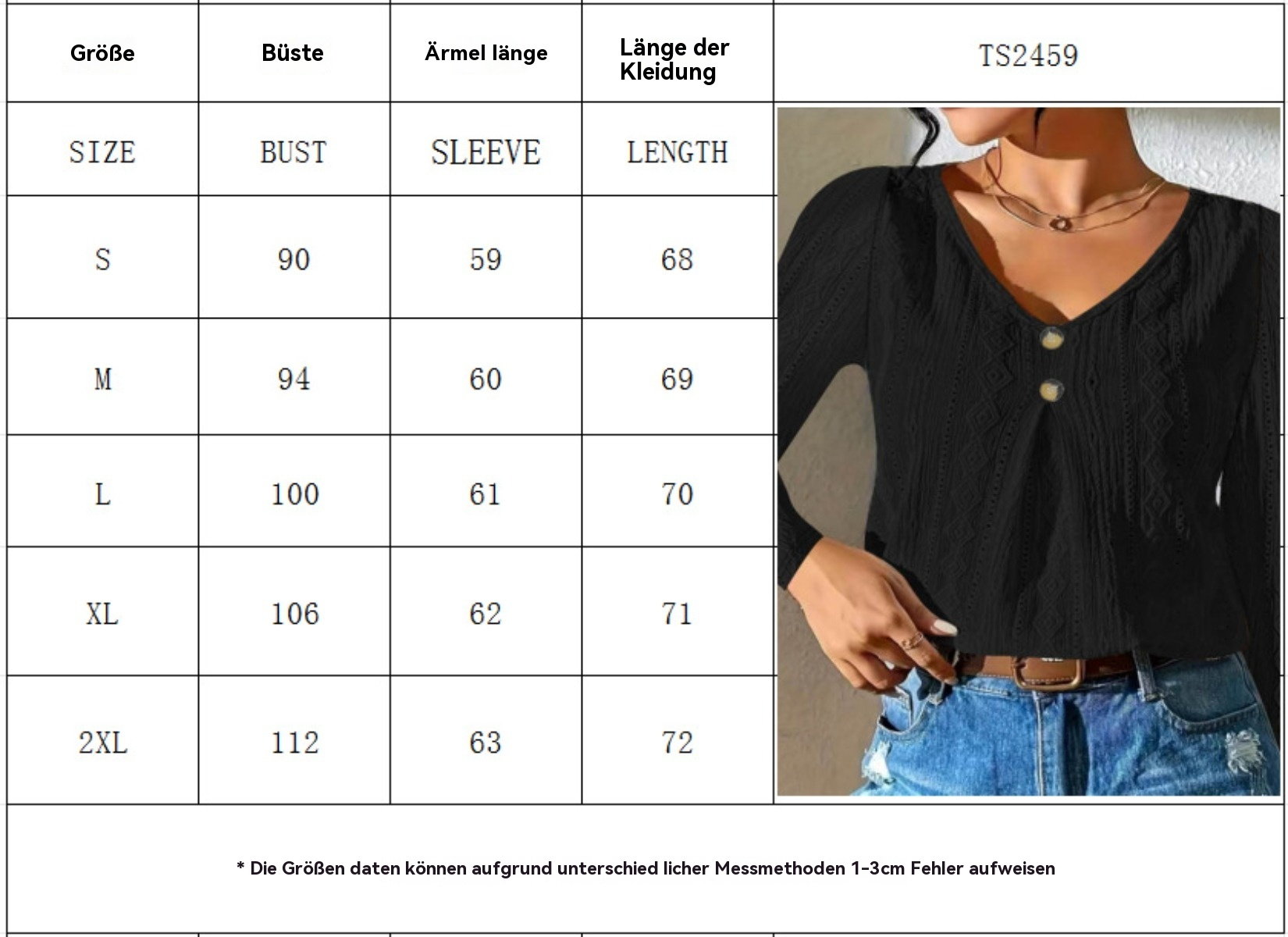 R&B | Hohles T-Shirt mit V-Ausschnitt