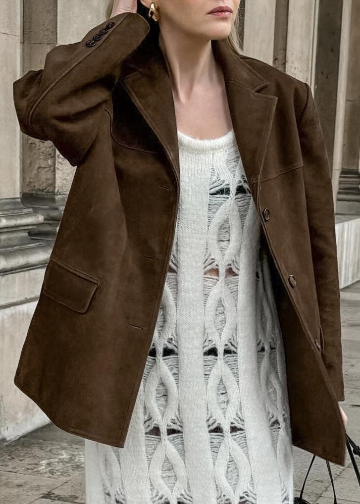 R&B | Samt Wildlederjacke mit Retro-Revers