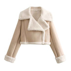 R&B | Damenkurzjacke mit Warmem Teddy Futter
