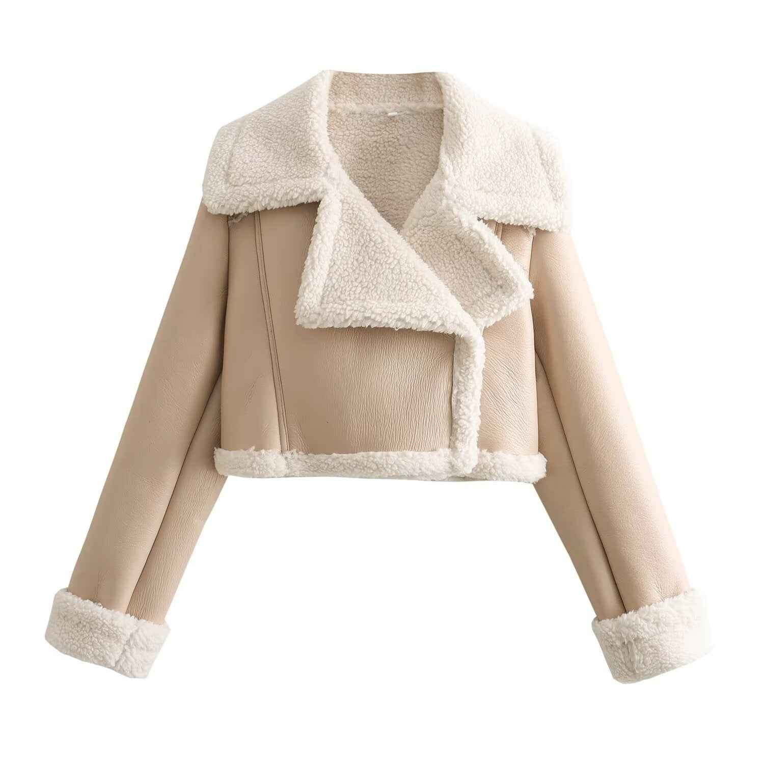 R&B | Damenkurzjacke mit Warmem Teddy Futter