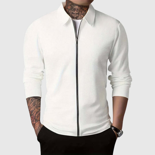 R&B | Herren Waffelstrick Zip-Up Jacke