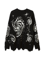 R&B | Farbe Vintage Druck Zerrissene Sweatshirt