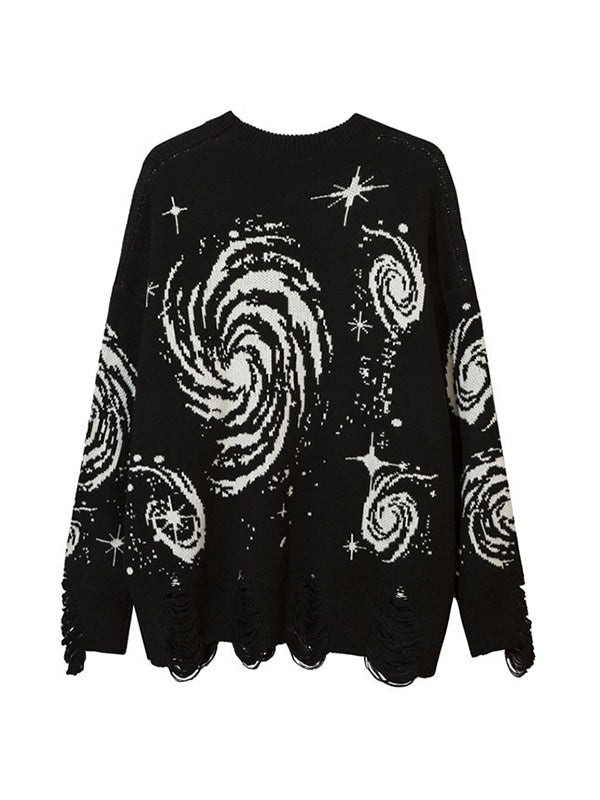 R&B | Farbe Vintage Druck Zerrissene Sweatshirt