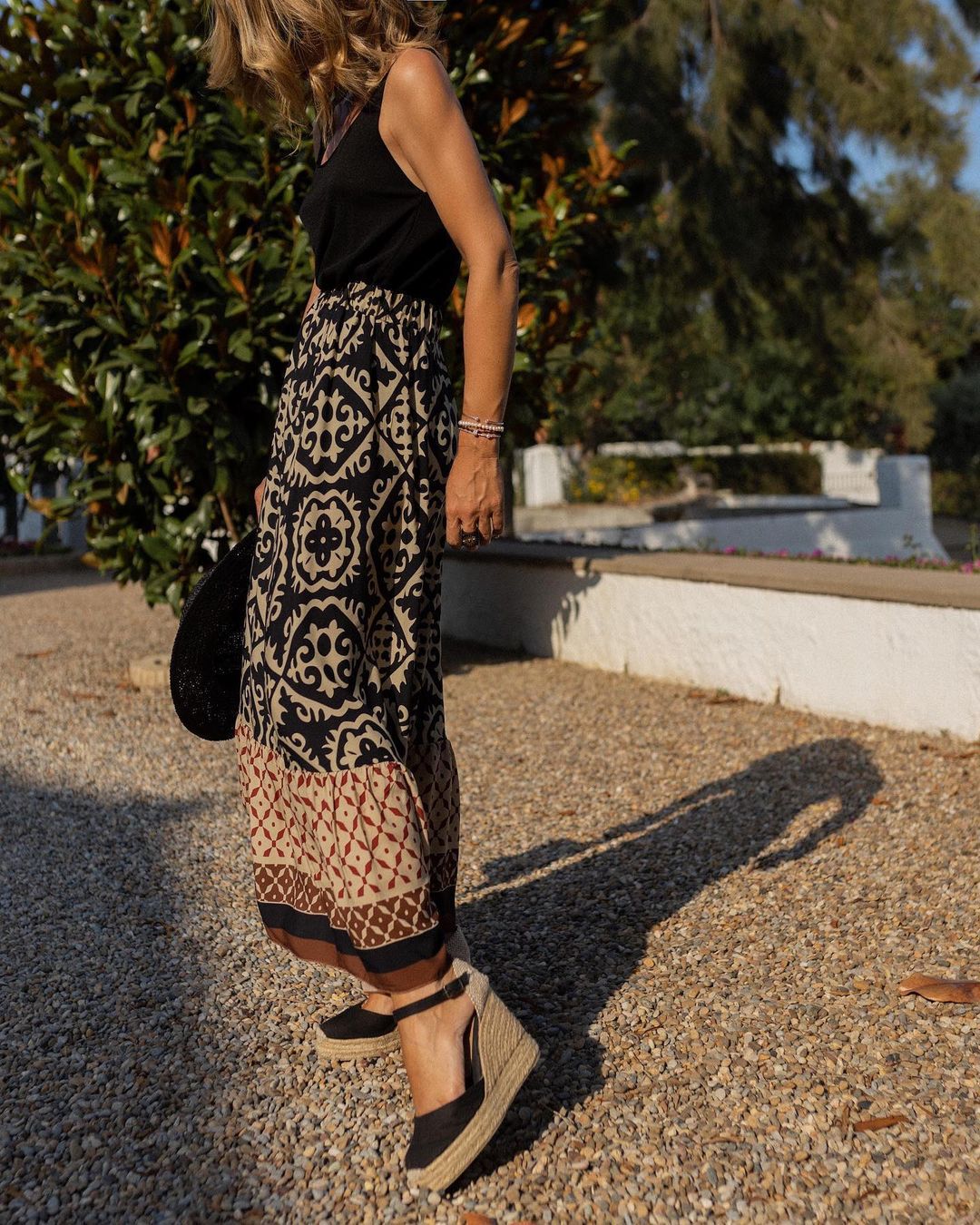 R&B | Boho Lange Rock mit Print