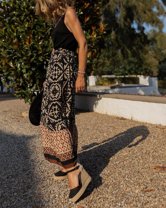 R&B | Boho Lange Rock mit Print