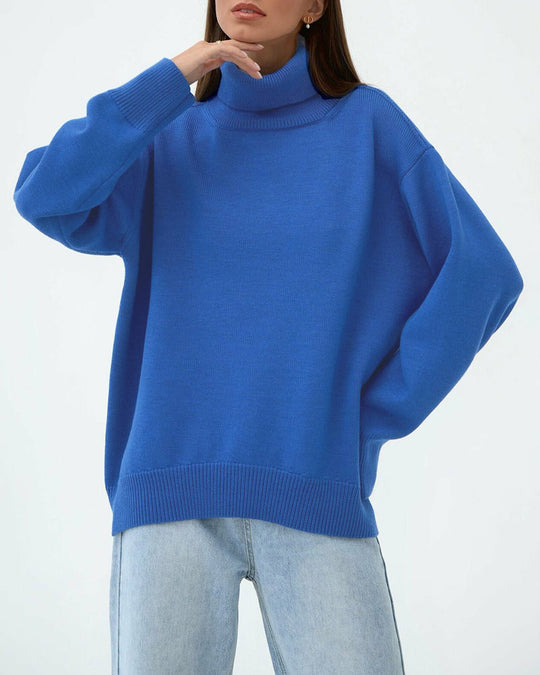 R&B | Eleganter Oversized Damen Rollkragenpullover Aus Baumwolle