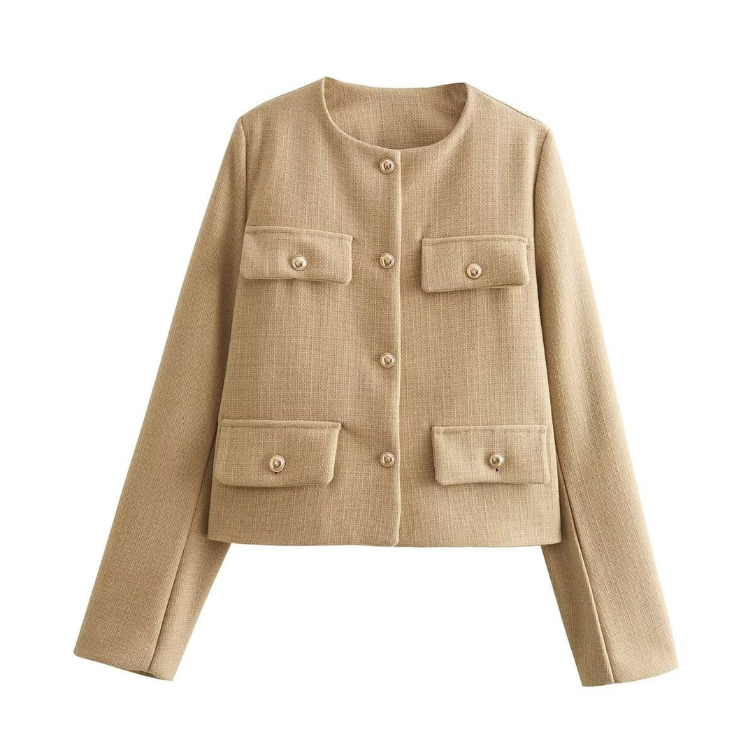 R&B | Hals Einfarbig Einreiher Jacke