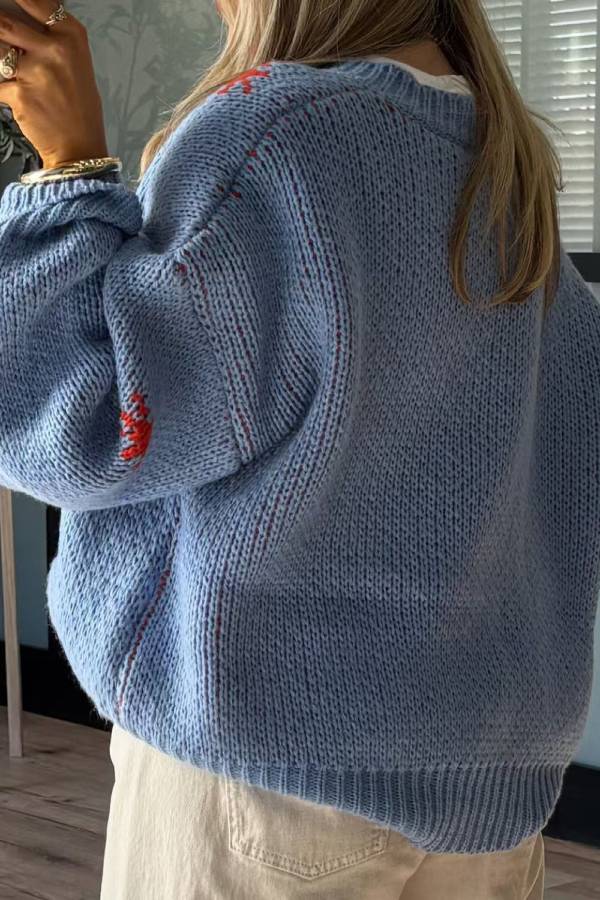 R&B | Weihnachtsstrickstiefel Rundhals Langarmpullover