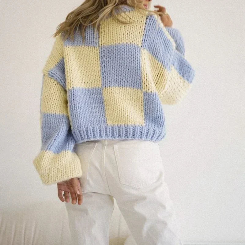 R&B | Gemütlicher Karo Kurzer Pullover
