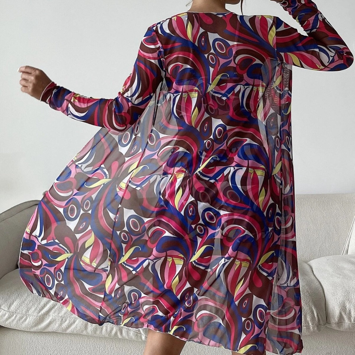 R&B | Dreiteilige Bluse mit hoher Taille und langen Ärmeln mit Kordelzug