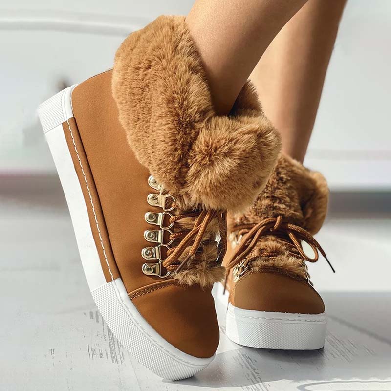Warme Plüsch Plattform Stiefeletten R&B