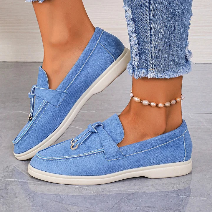 Damen-Loafers aus Wildleder mit geknoteter Quaste R&B R&B