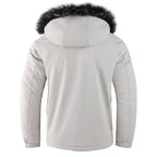 R&B | Herrenjacke mit Abnehmbarer, Pelzgefütterter Kapuze