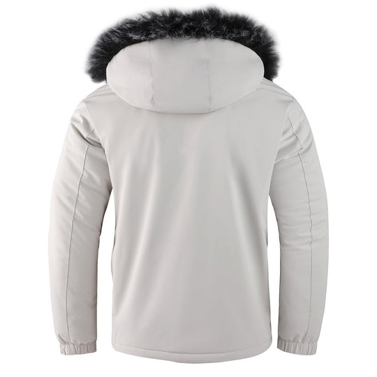 R&B | Herrenjacke mit Abnehmbarer, Pelzgefütterter Kapuze