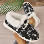 Schnürschuhe Mit Totenkopfdruck Und Plüschfutter Mia R&B