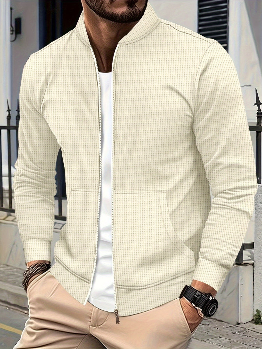 R&B | Elegante Jacke mit Reißverschluss Baumwollmischung Stilvoll und Bequem