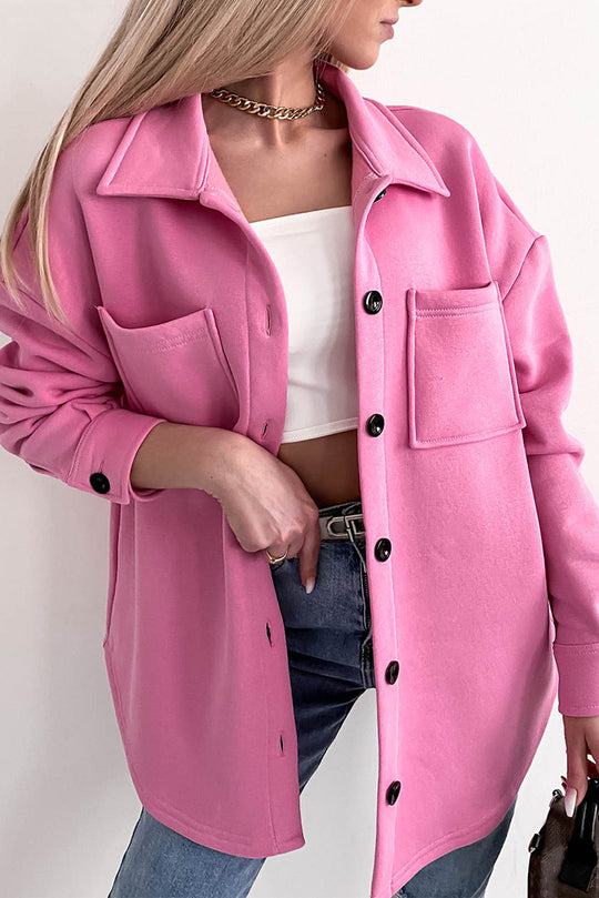 R&B | Oversized Hemdbluse mit Großen Taschen Polyester Minimalistisch und Stilvoll