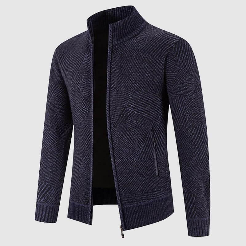 R&B | Herren geometrisches Strick-Cardigan-Jacke
