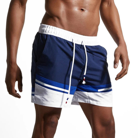 R&B | Schnell Trocknende Badeshorts für Männer mit Farbblock-Patchwork