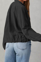 R&B | kariert Revers Mehrknopf-Zwei-Taschen-Midi-Jacke