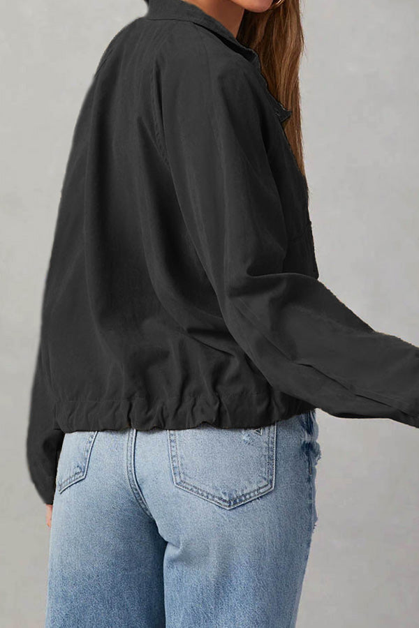 R&B | kariert Revers Mehrknopf-Zwei-Taschen-Midi-Jacke