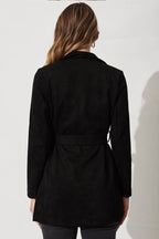 R&B | Farbe Anzug Strickjacke großer Revers Wildleder langärmlige Jacke