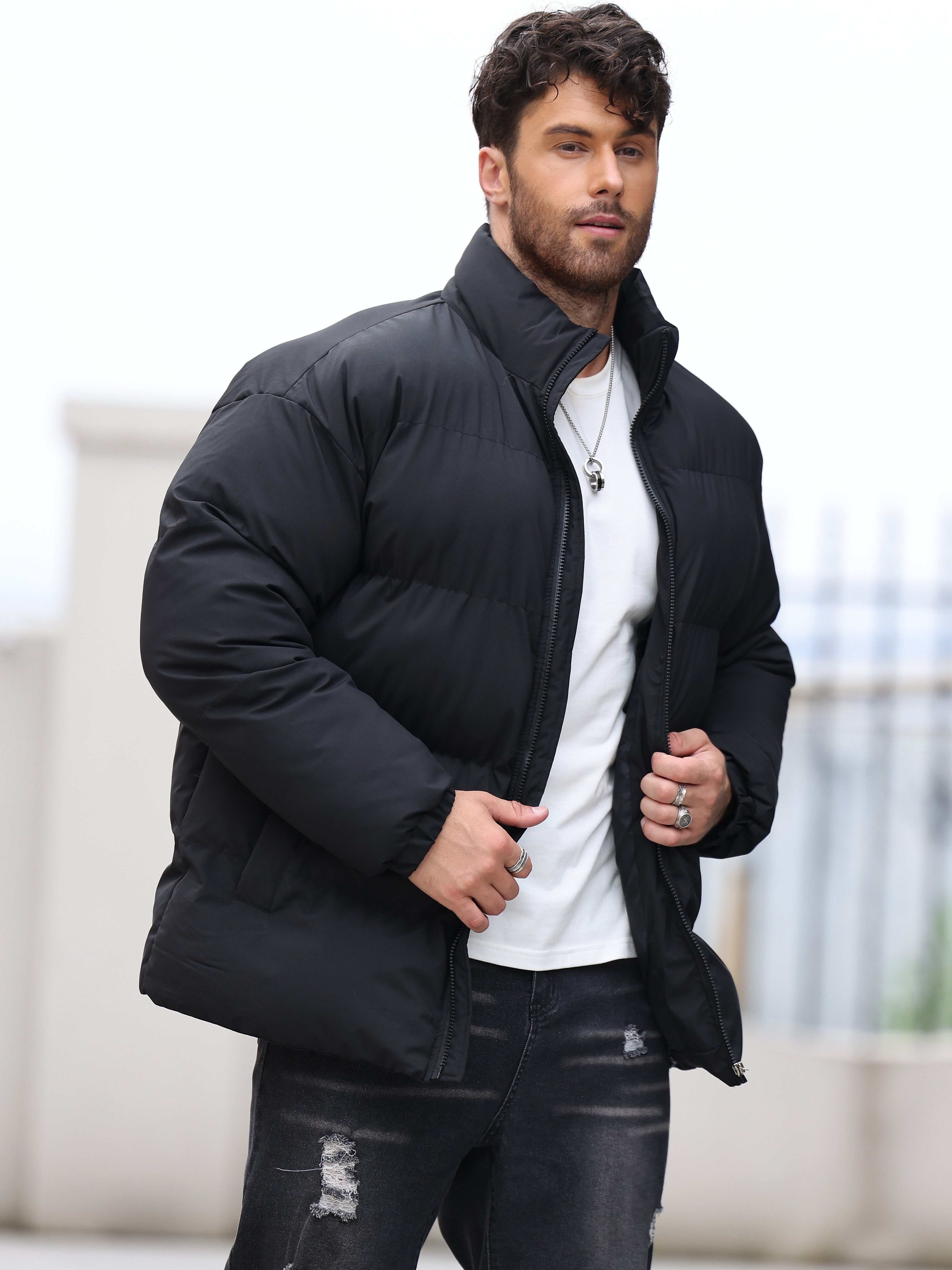 R&B | Pufferjacke mit Hohem Kragen Polyester Isolierend und Trendy