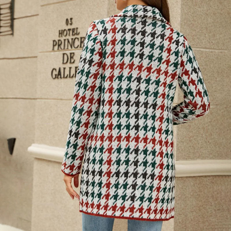 R&B | Jacke mit Karomuster Klassischer Schnitt Struktur und Statement