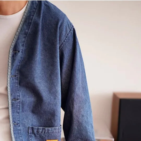 R&B | Jeansjacke mit V-Ausschnitt - Milo