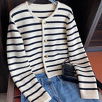 R&B | gestreifter Strickpullover für herbstliche Lagenlooks