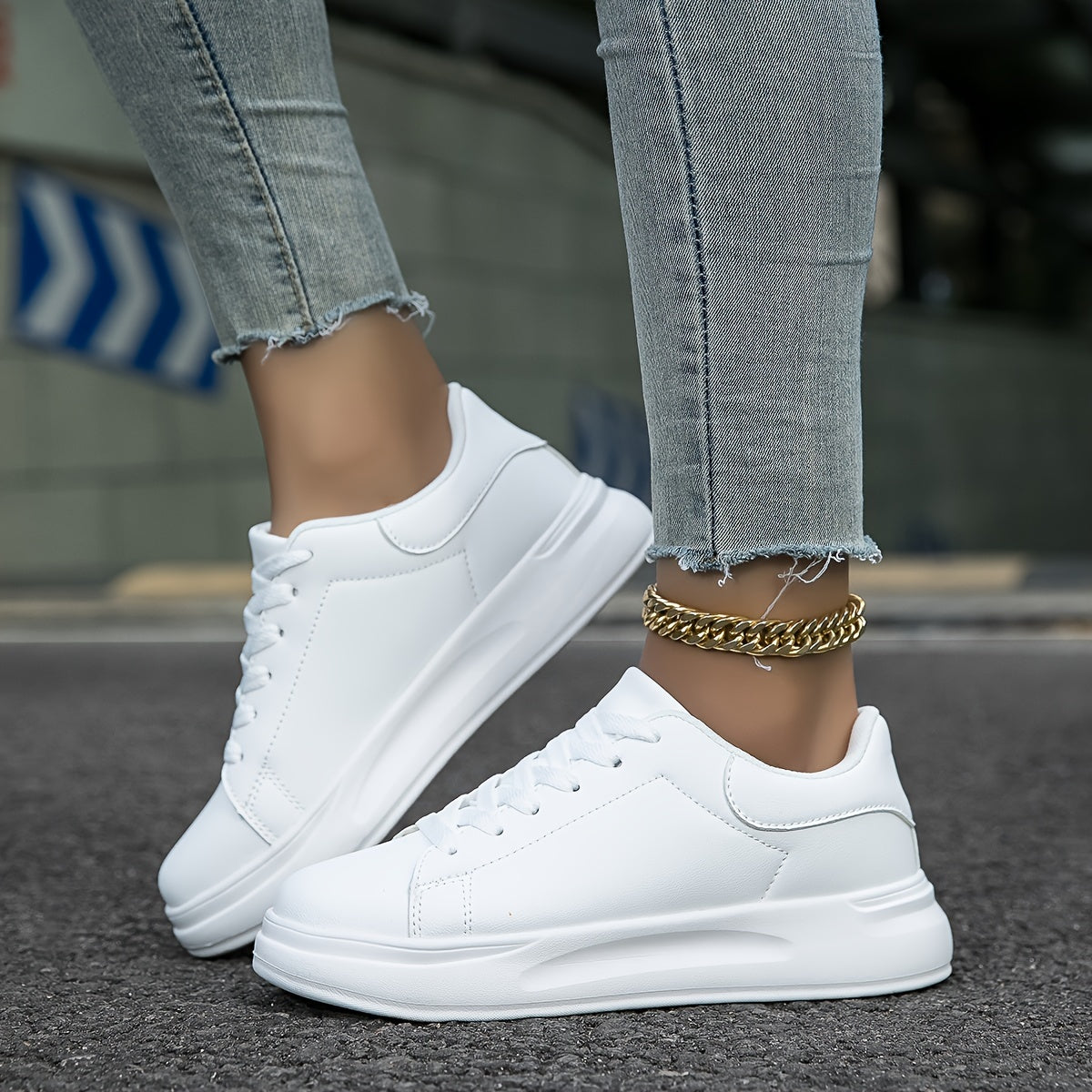 R&B | Damen Weiße Sneakers Casual