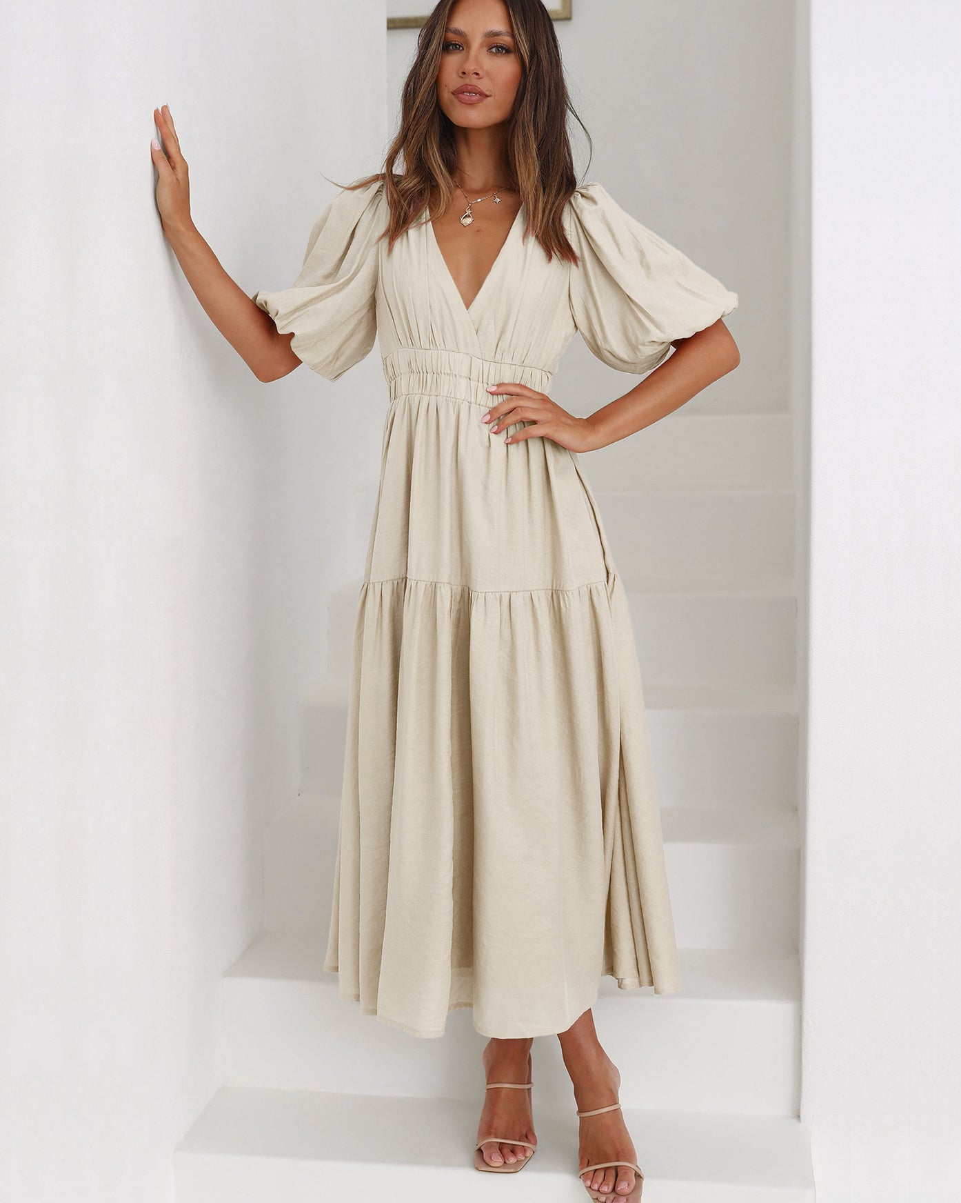 R&B | Kleid Mit Puffärmeln