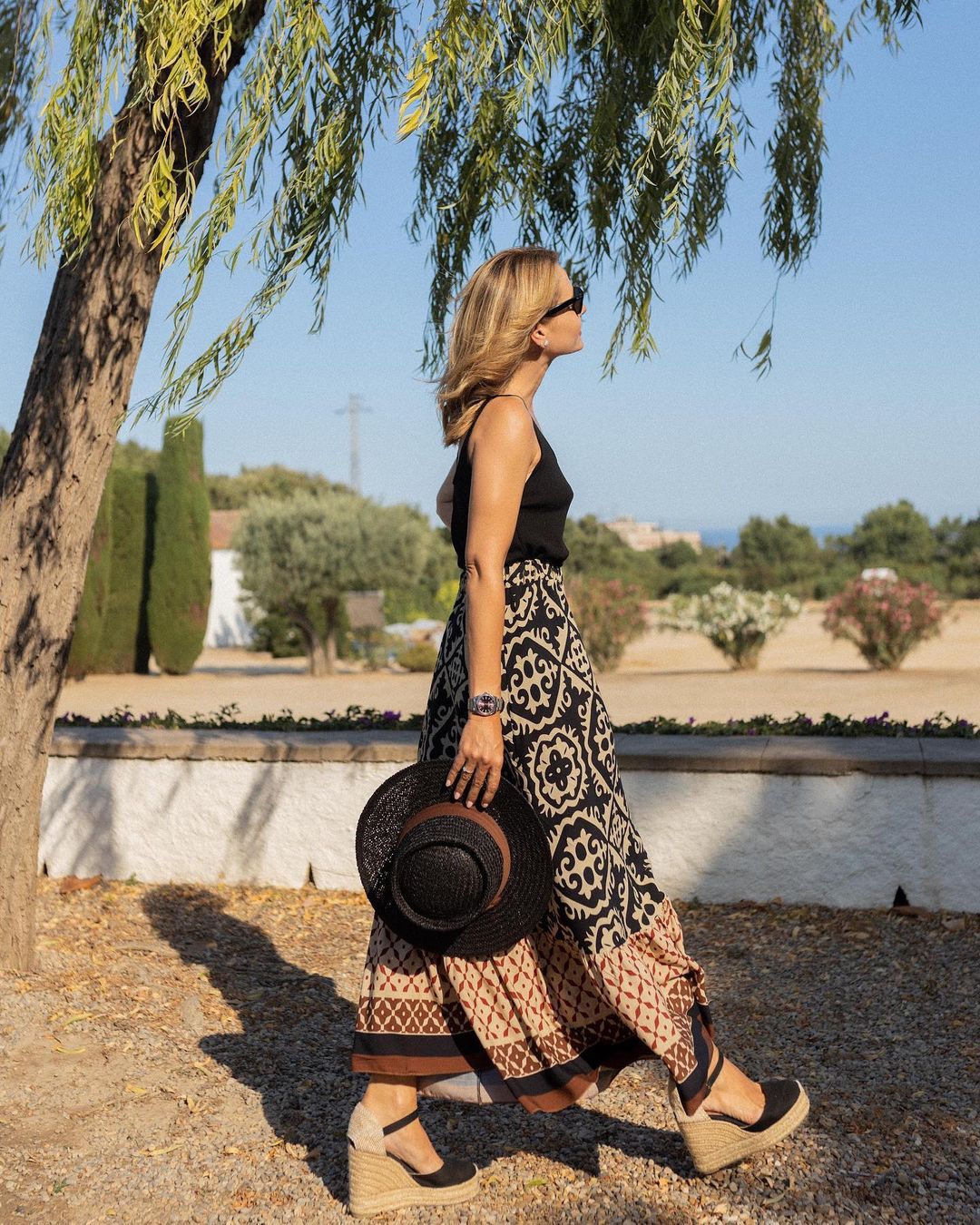 R&B | Boho Lange Rock mit Print