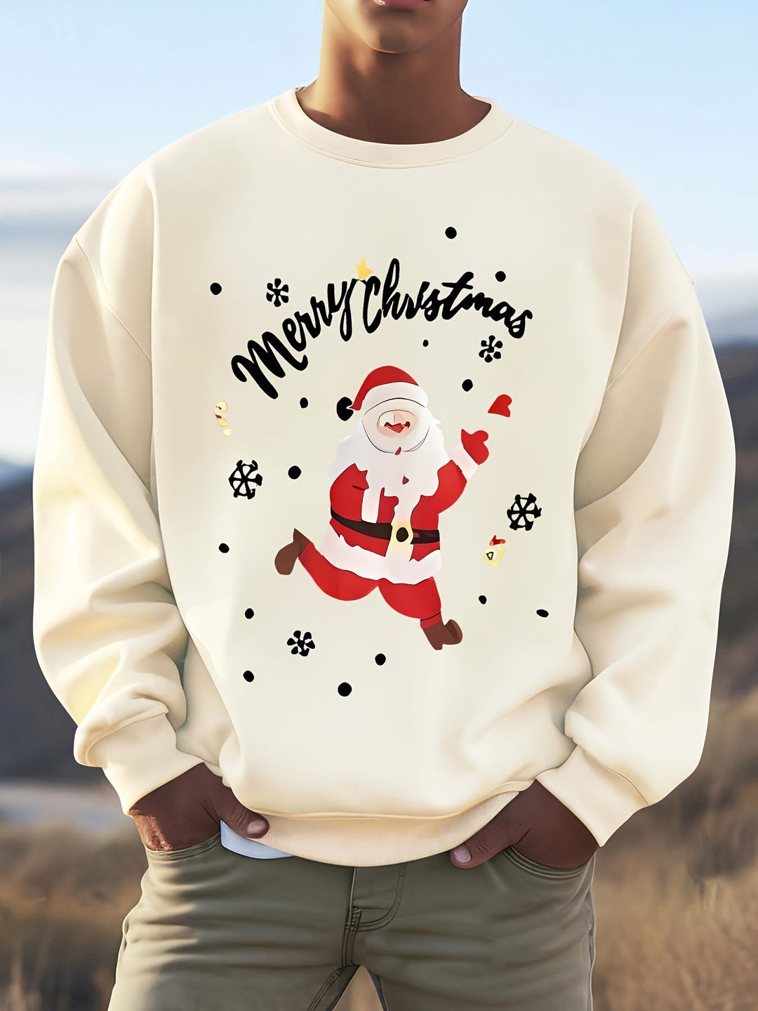 R&B | Sweatshirt mit Weihnachtsmotiv Baumwolle Frohe Weihnachten Design