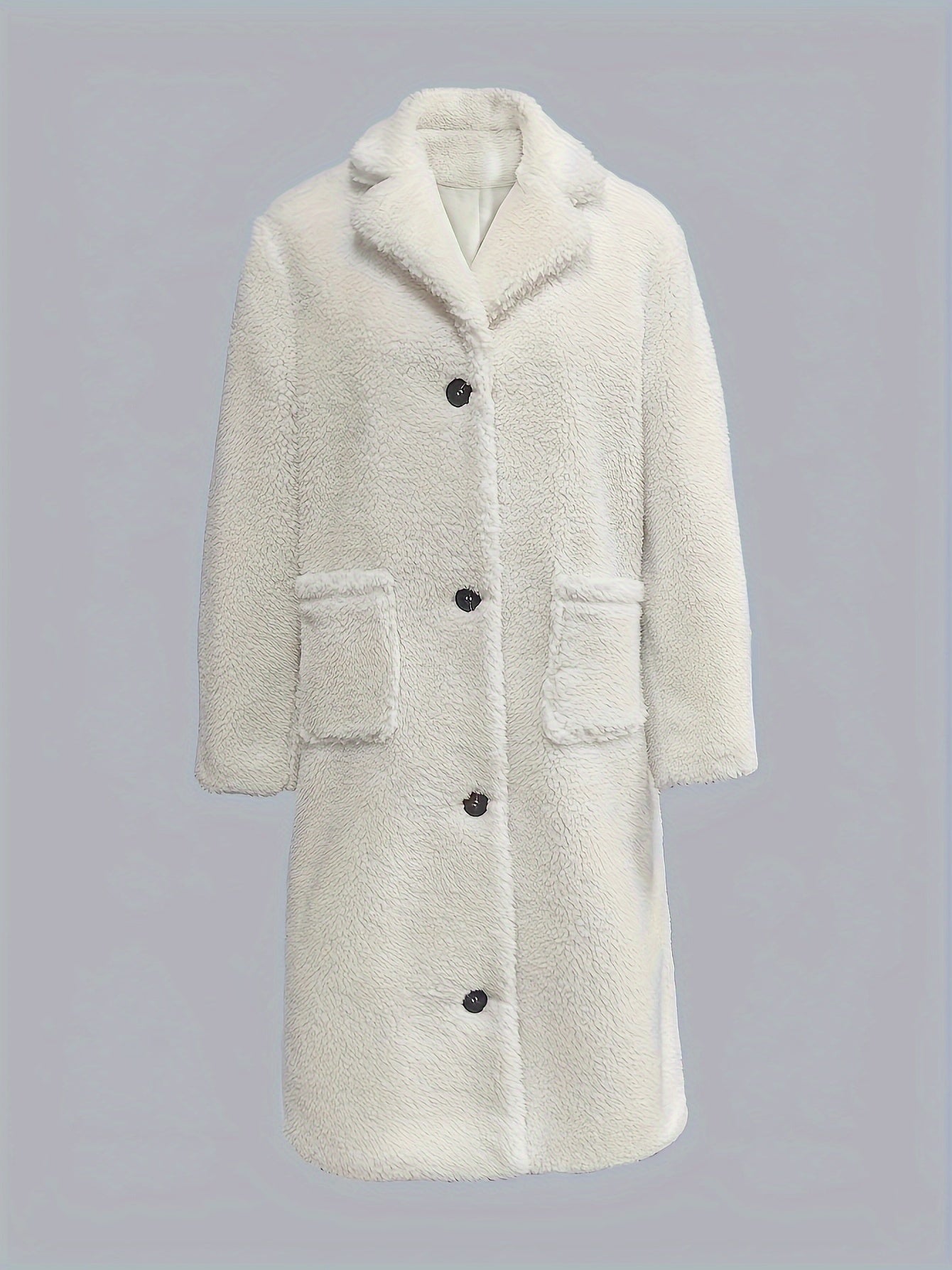 R&B | Lange Plüschjacke mit Großen Knöpfen Polyester Elegant und Warm