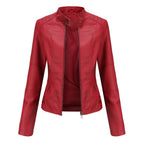 Biker-jacke mit Stehkragen