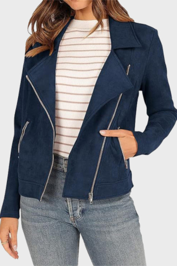R&B | Wildleder Cropped Bikerjacke