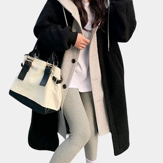 R&B | Lässige Lange Damenjacke mit Kapuze