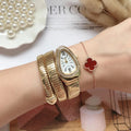 R&B | Luxuriöse Goldene Wickelarmbanduhr