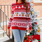 R&B | Weihnachtlicher Strickpullover Mit Rentiermotiv