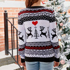 R&B | Weihnachtlicher Strickpullover Mit Rentiermotiv