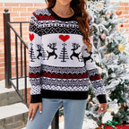 R&B | Weihnachtlicher Strickpullover Mit Rentiermotiv